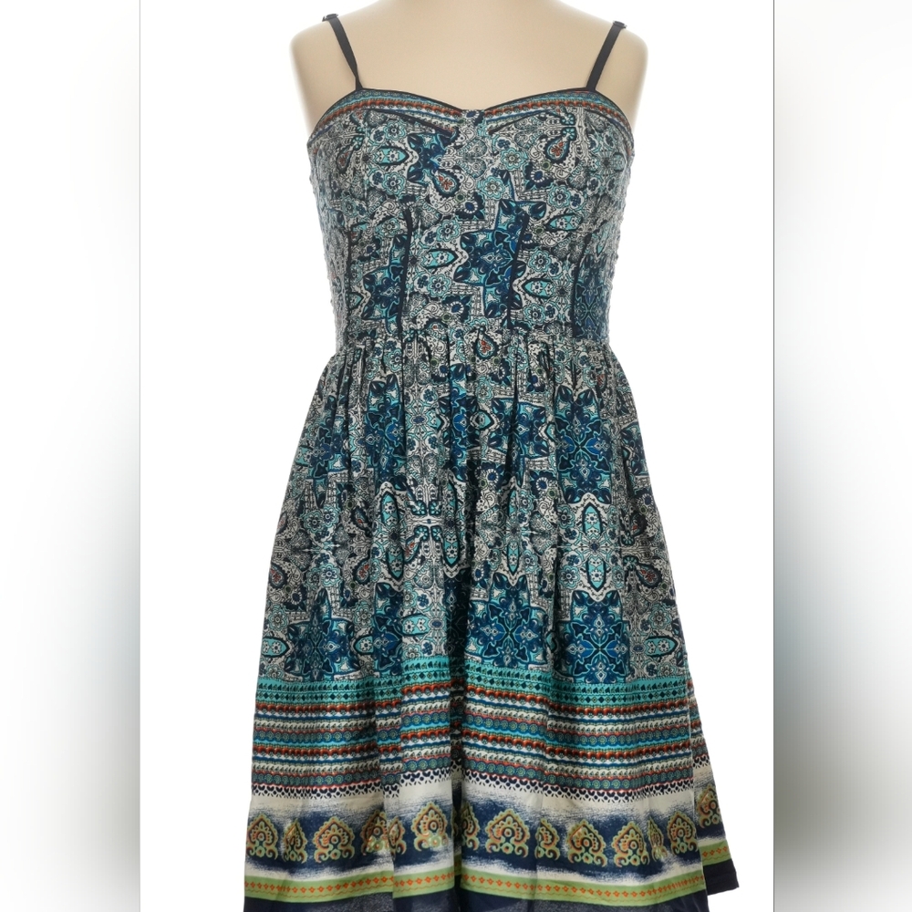 American Rag Fit And Flare Corset Blue Dress Size Small